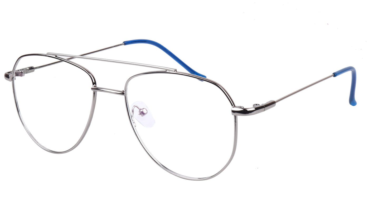 Unisex Aviator Spectacle Frame. Silver Frame. Size-Medium Unisex Aviator Spectacle Frame. Silver Frame. Size-Medium