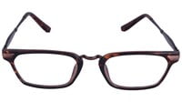 Unisex Rectangular Spectacle Frames. Multi Color Rim. Brown Color Metal Nose Bridge & Temple.