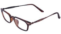 Unisex Rectangular Spectacle Frames. Multi Color Rim. Brown Color Metal Nose Bridge & Temple.