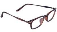 Unisex Rectangular Spectacle Frames. Multi Color Rim. Brown Color Metal Nose Bridge & Temple.