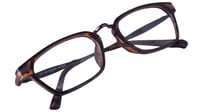 Unisex Rectangular Spectacle Frames. Multi Color Rim. Brown Color Metal Nose Bridge & Temple.