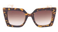 Female Oversized Thick Square Sunglasses. Tortoise Print Color Rim.