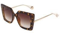 Female Oversized Thick Square Sunglasses. Tortoise Print Color Rim.