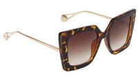 Female Oversized Thick Square Sunglasses. Tortoise Print Color Rim.