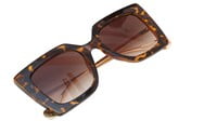 Female Oversized Thick Square Sunglasses. Tortoise Print Color Rim.