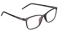 Unisex Rectangular Spectacle Frame. See Through Matte Grey Color Rim. Grey & Black Color Temple.