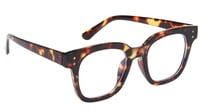 Unisex Oversized Thick Square Spectacle Frame. Tortoise Print Frame.