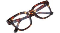 Unisex Oversized Thick Square Spectacle Frame. Tortoise Print Frame.