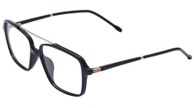 Unisex Rectangular Spectacle Frame. Black &Gold Color Frame.