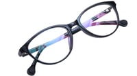 Female Cat Eye Spectacle Frame. Glossy Black Color Specs Frame.