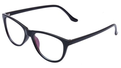 Female Cat Eye Spectacle Frame. Glossy Black Color Frame. Size-LARGE.