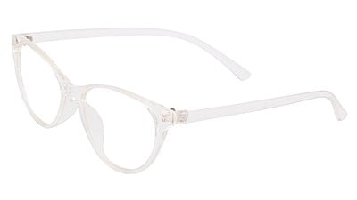 Female Large Cat Eye Spectacle Frame. Transparent Frame