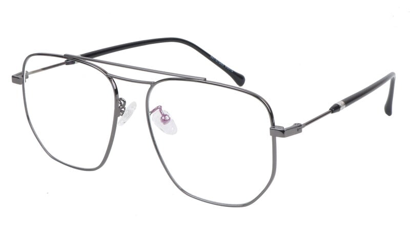 Unisex Large Pentagon Spectacle Frame. Grey Color Frame Unisex Large Pentagon Spectacle Frame. Grey Color Frame