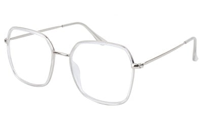 Unisex Oversized Spectacle Frame. Silver Color Composite Frame