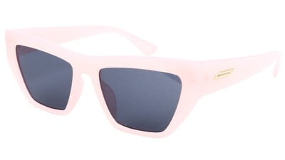 Female Large Rectangular Sunglasses. Light Pink Color Frame.