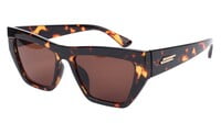 Female Large Rectangular Sunglasses. Leopard Print Frame.