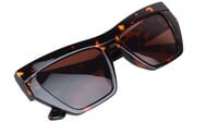 Female Large Rectangular Sunglasses. Leopard Print Frame.