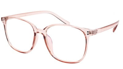 Unisex Oversized Square Spectacle Frame. See Through Brown Color Frame.