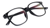 Unisex Oversized Square Spectacle Frame. Glossy Black Color Frame.