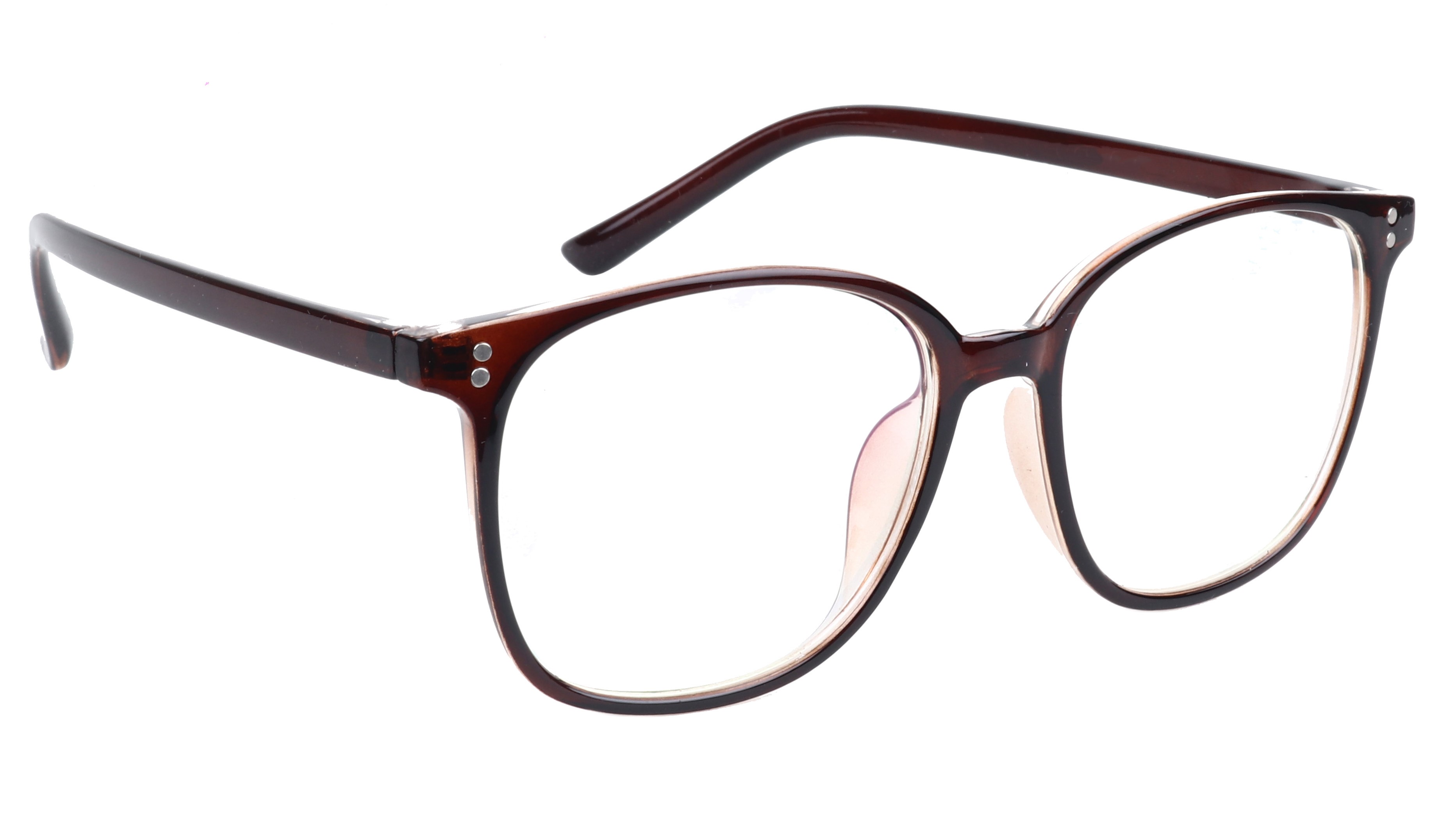 Unisex Oversized Square Spectacle Frame. Brown Color Frame.