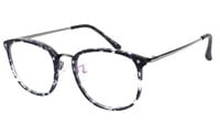 Unisex Oversized Square Spectacle Frame. Matte Black & Transparent Frame.