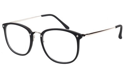 Unisex Oversized Square Spectacle Frame. Matte Black Frame.