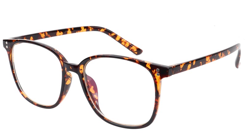 Unisex Oversized Square Spectacle Frame. Tortoise Print Frame.