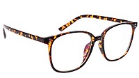 Unisex Oversized Square Spectacle Frame. Tortoise Print Frame.