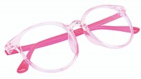 Round Spectacle Frame For Girl Kids. See Through Light Pink Rim. AGE-(12-15Yrs).