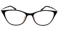 Female Large Cat Eye Spectacle Frame. Black & Brown Color Rim.