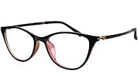 Female Large Cat Eye Spectacle Frame. Black & Brown Color Rim.