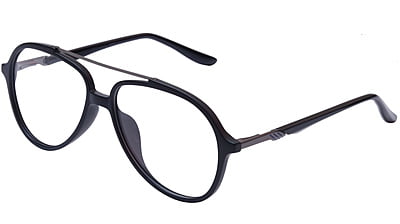 Unisex Large Aviator Spectacle Frame. Matte Black Composite Frame